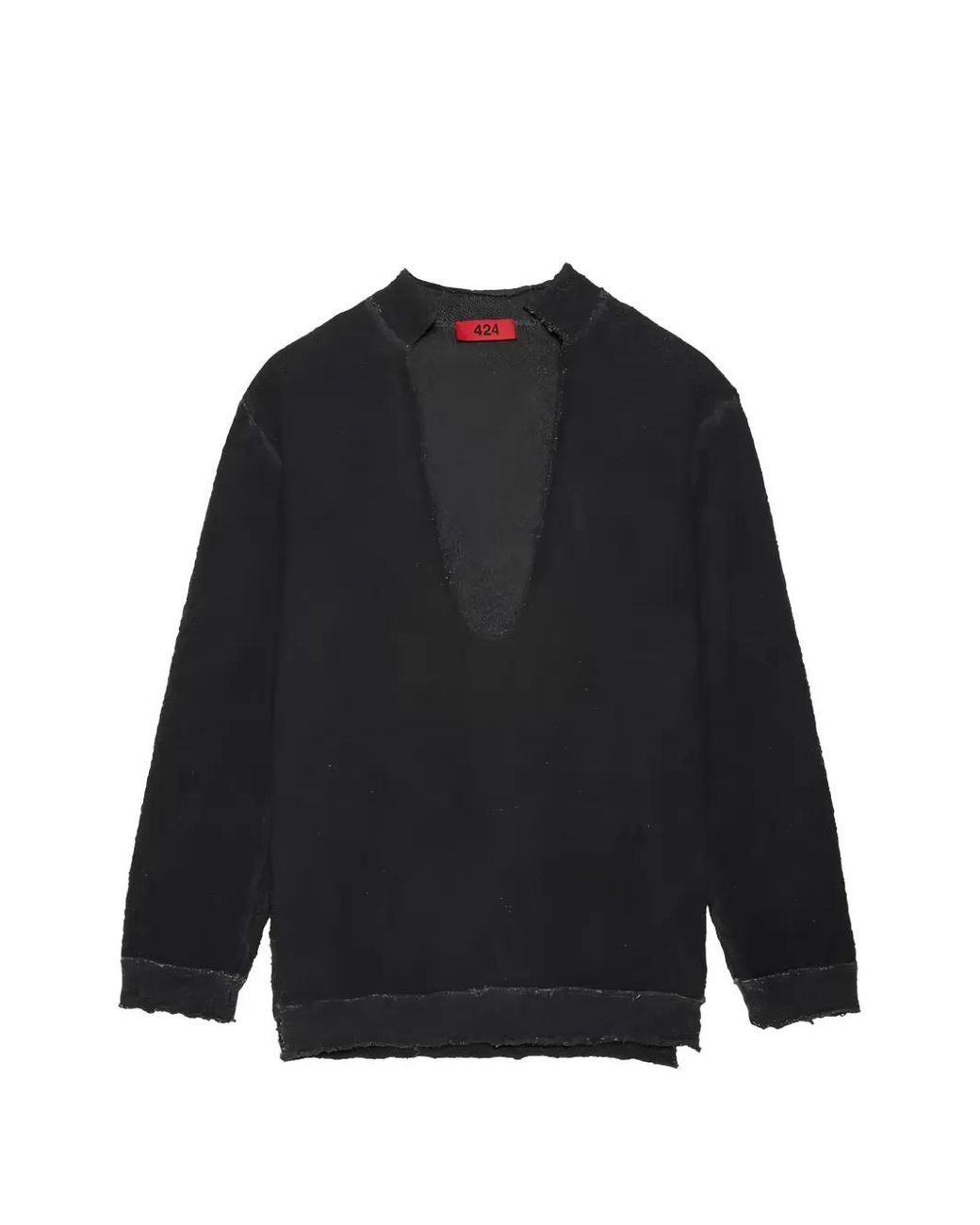 424 Blue Frayed Bouclé Sweater for men