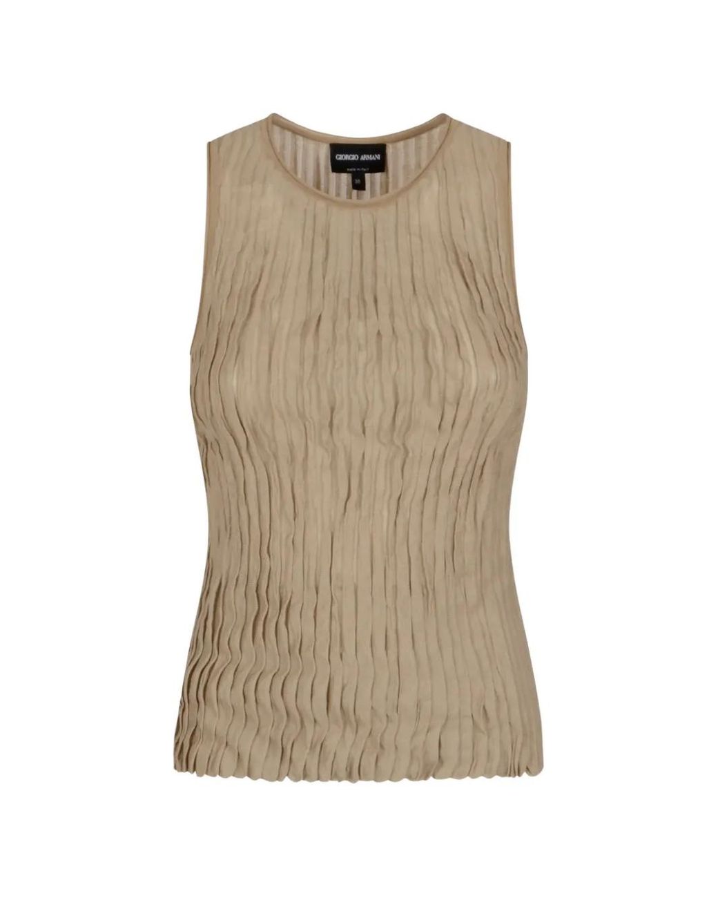 Giorgio Armani Natural Pleated Lurex Top