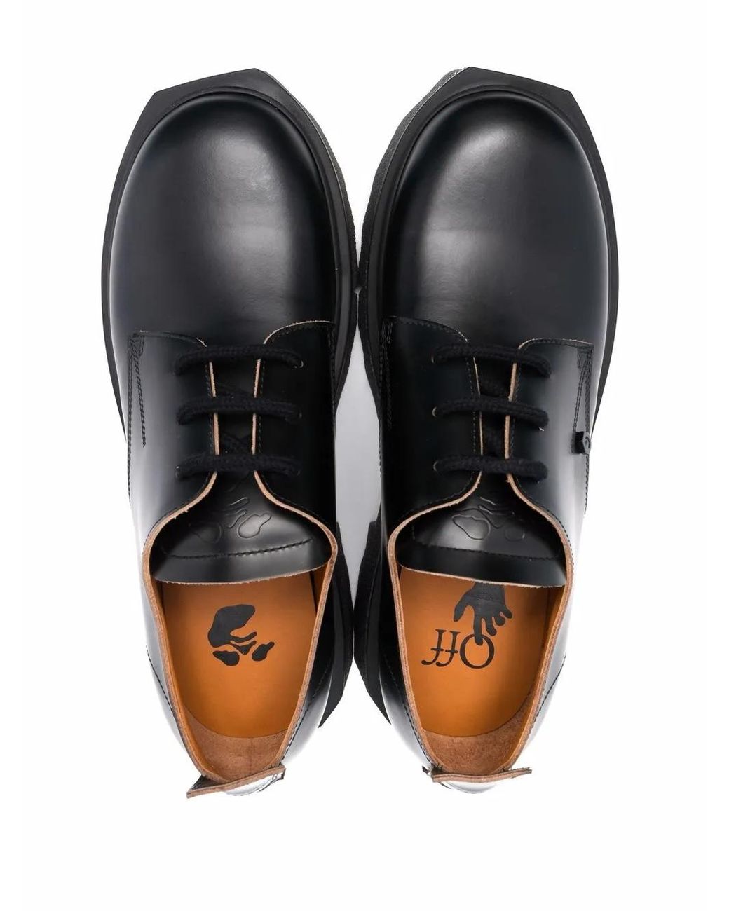 Off-White c/o Virgil Abloh Black Sponge-sole Leather Derby Shoes for men