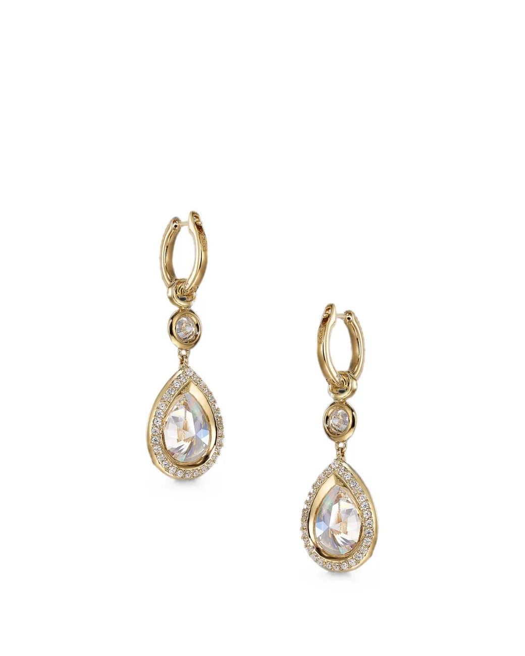 Anabela Chan White Large Pear-Pendant Diamond Earrings