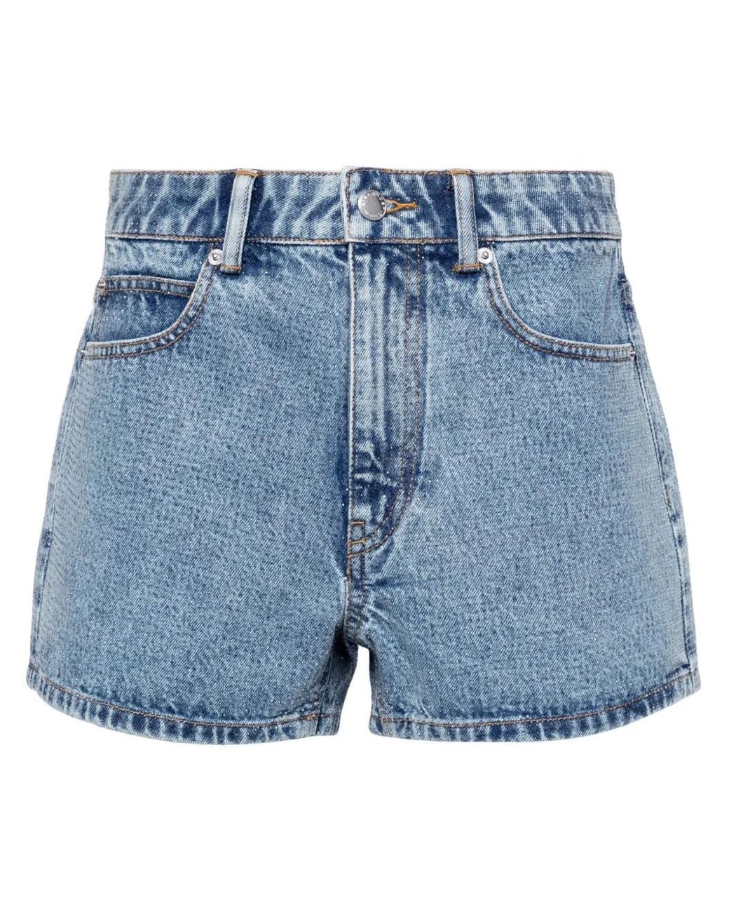 Alexander Wang Blue Shorty Embellished Denim Shorts