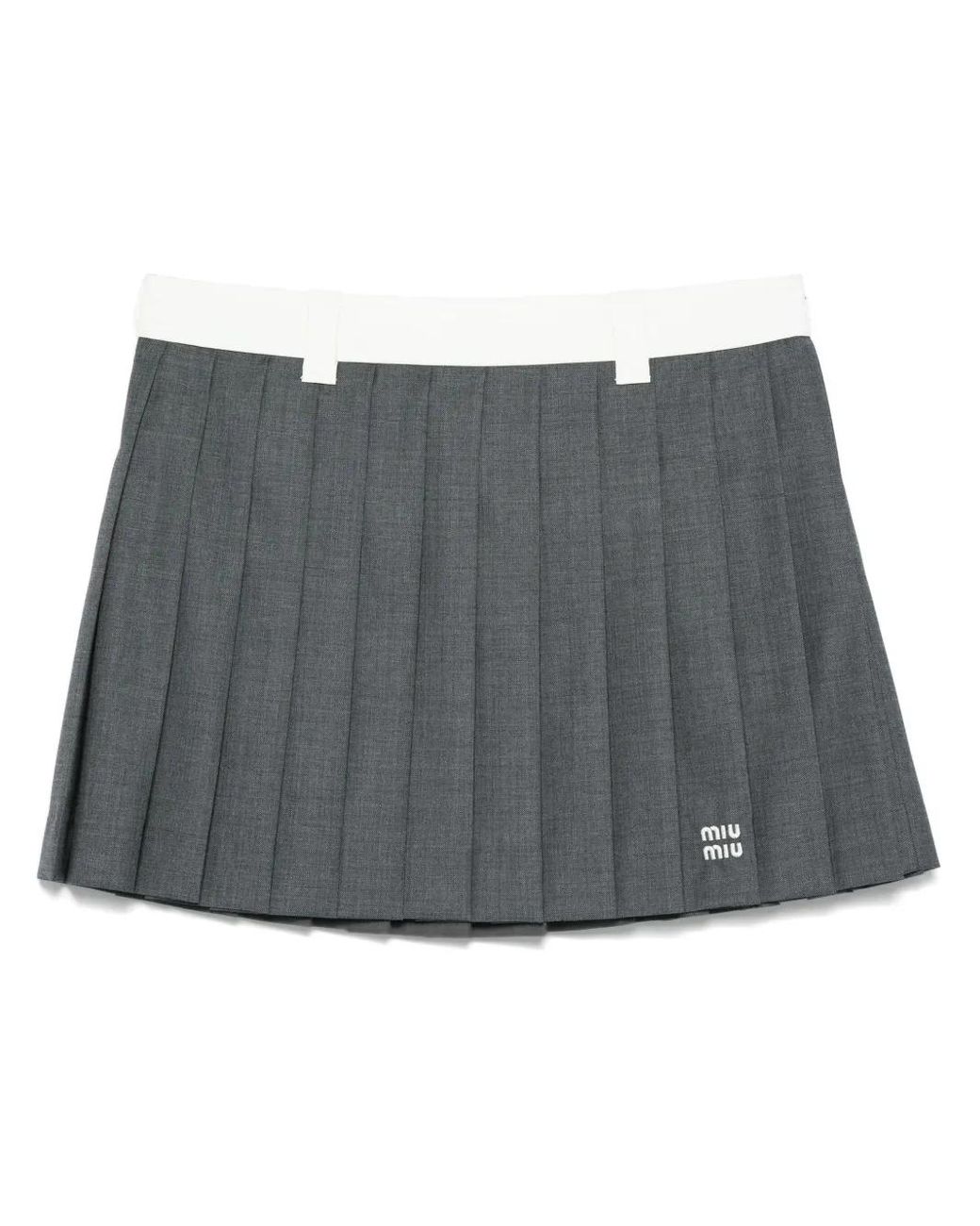 Miu Miu Mini-Plooirok in het Gray