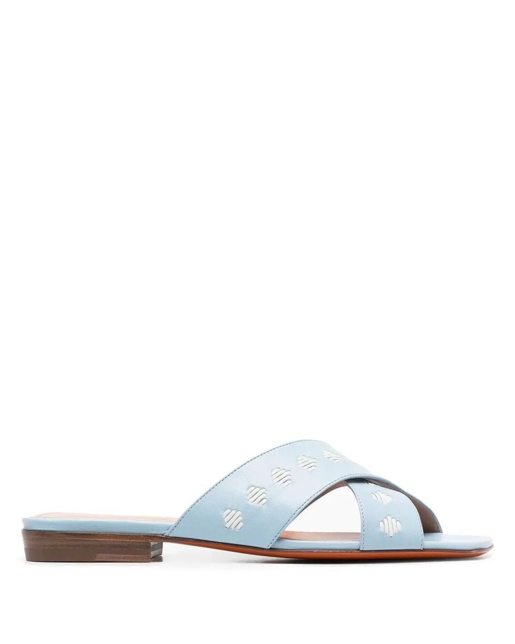 Santoni Blue Crossover Straps Sandals