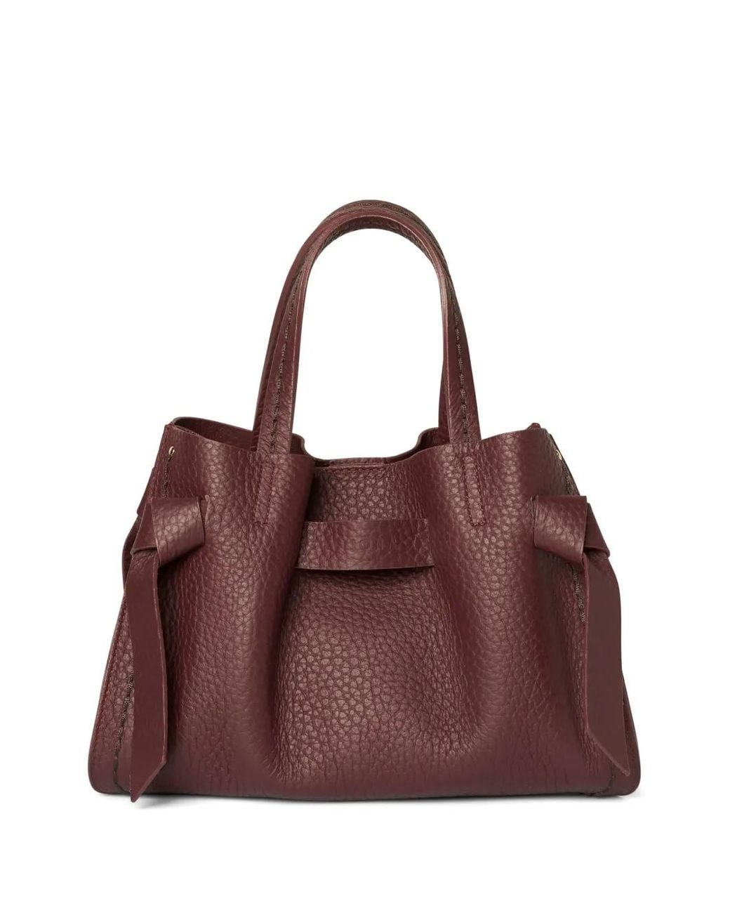 VISONA Brown Vittoria Knot-Detail Tote Bag