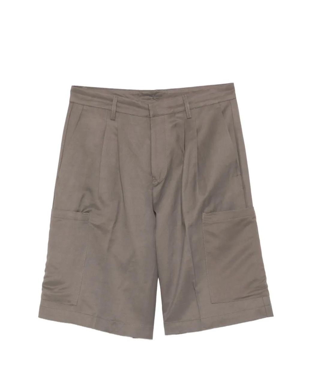 Costumein Gray Pleated Cargo Shorts for men