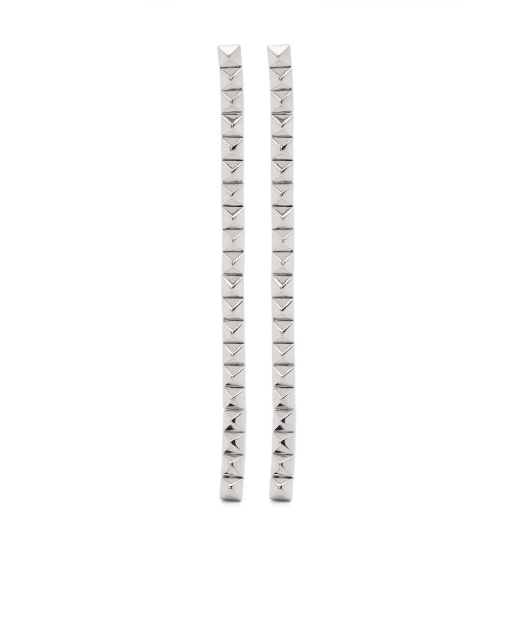 Eddie Borgo White Pyramid Drop Earrings