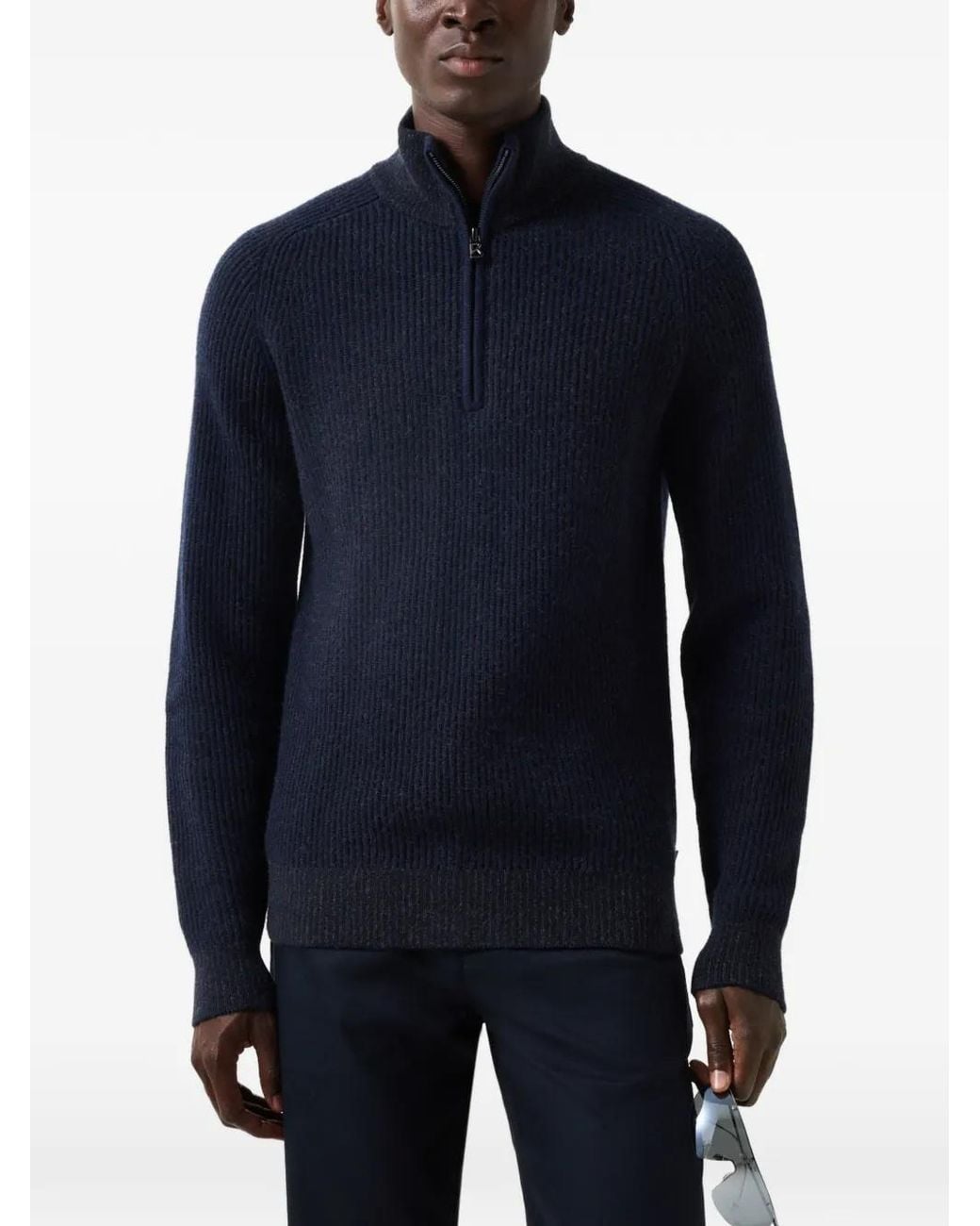 Bogner Blue Dwayne Ribbed-Knit Sweater for men