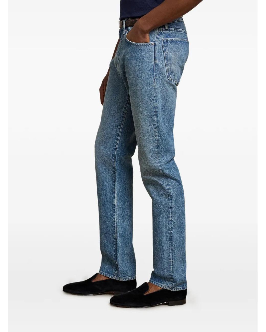 Ralph Lauren Blue Straight Five-Pocket Jeans for men