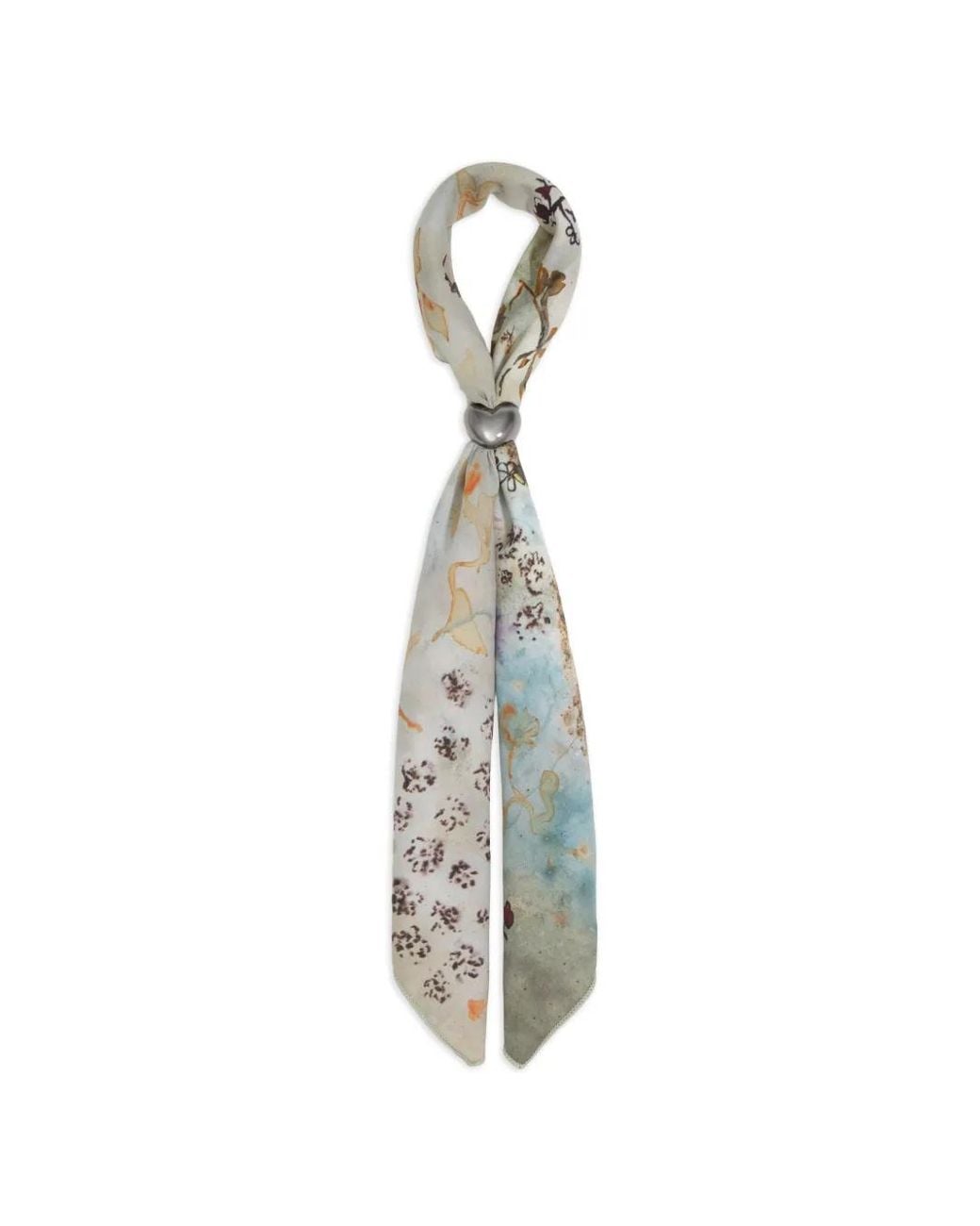 Bimba Y Lola White Floral Scarf Charm Watercolor Background