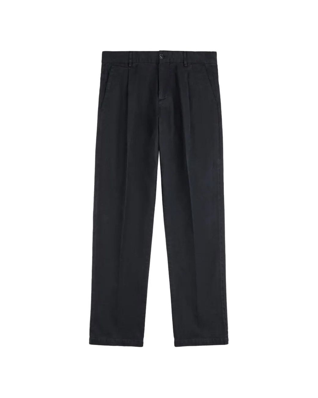 Fay Black Pleated-Detail Driven Trousers for men