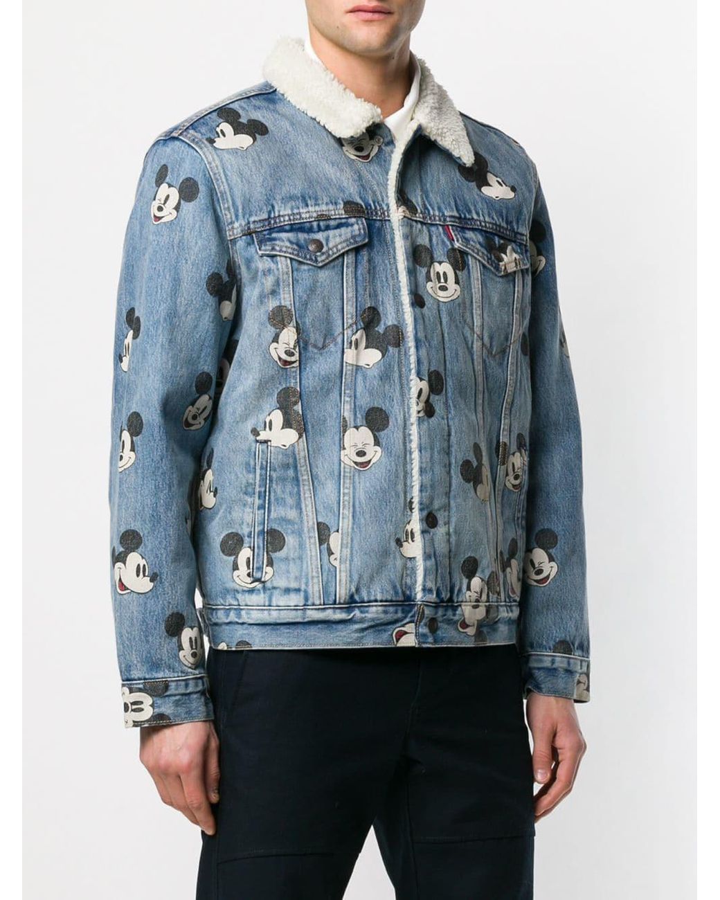 Levi's Mickey Mouse Allover Print Denim Jacket in Blue for Men | Lyst