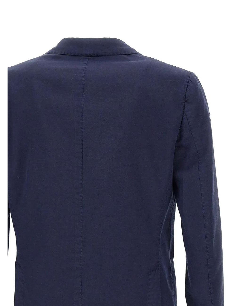Santaniello Blue Lapel-Collar Two-Button Blazer for men