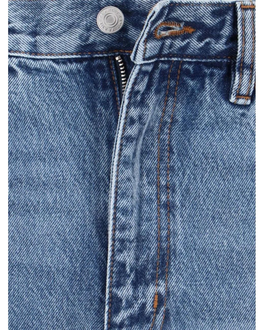 FRAME Blue The Bubble Faded-Effect Jeans