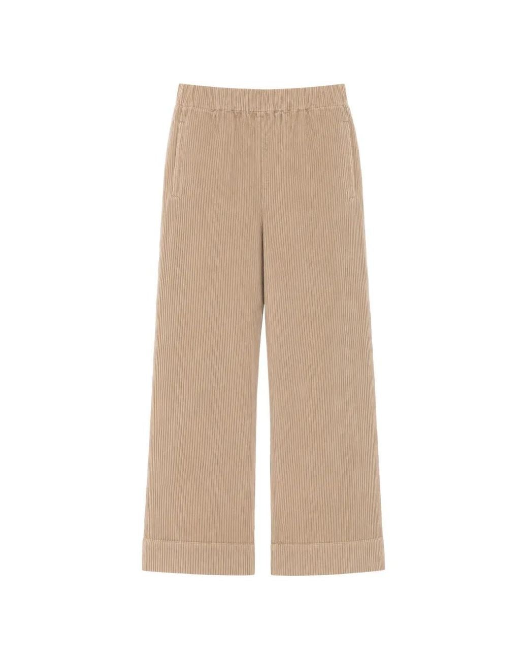 TRUE AVENUE Natural Pantalon Ample Pensil En Velours Côtelé