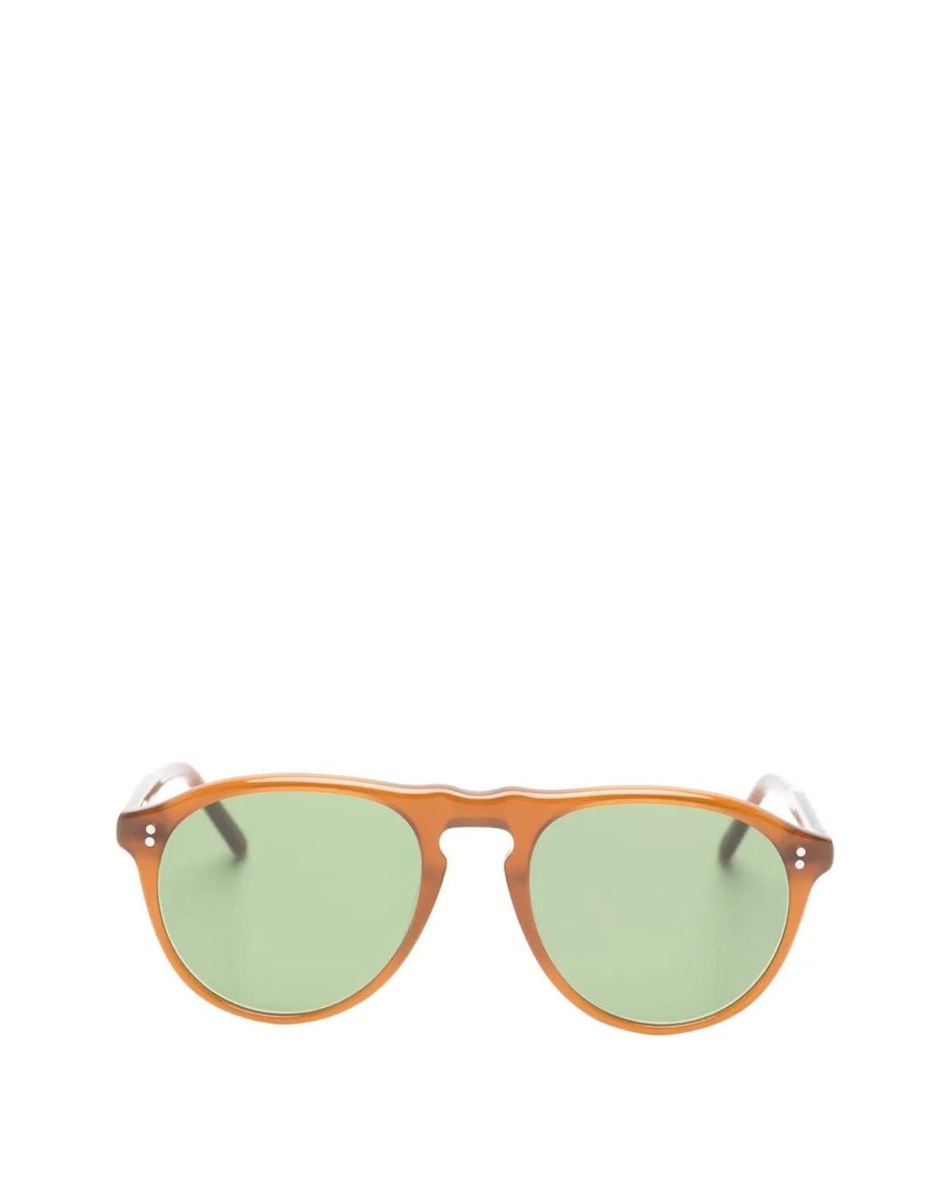 Lesca Green Tony Pilot-Frame Sunglasses