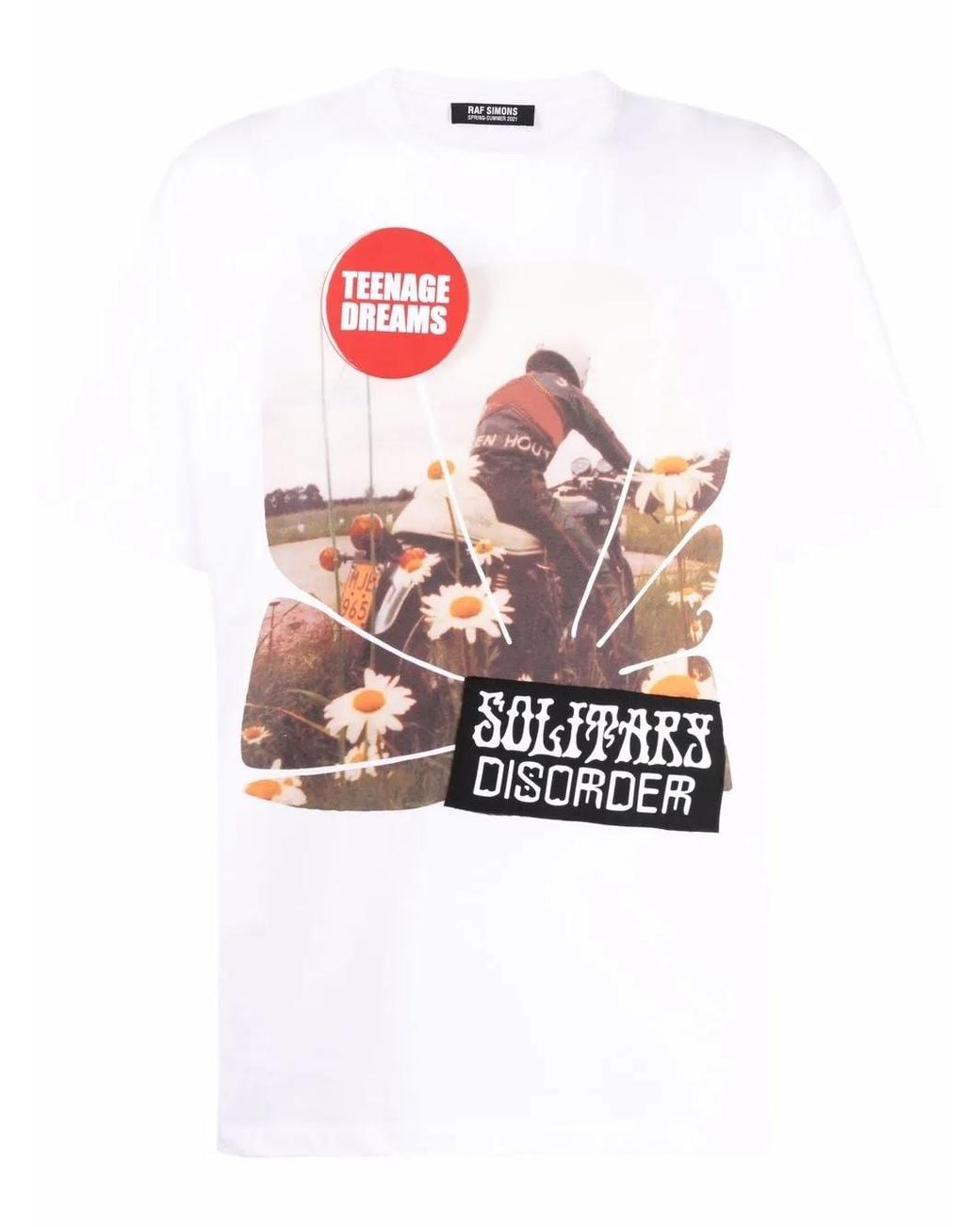 Raf Simons White Solitary Disorder T-Shirt for men