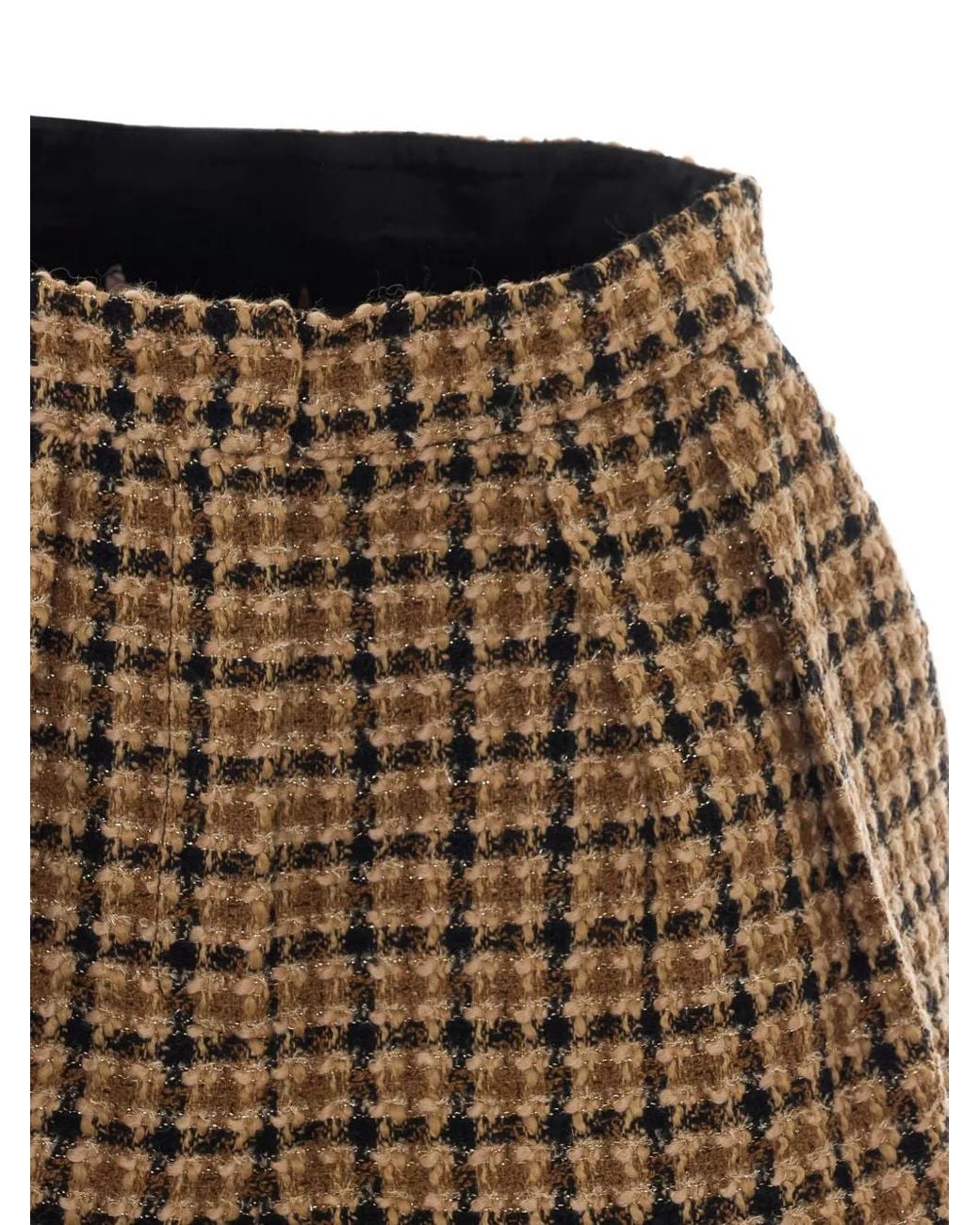Twinset Brown Check Bouclé Shorts