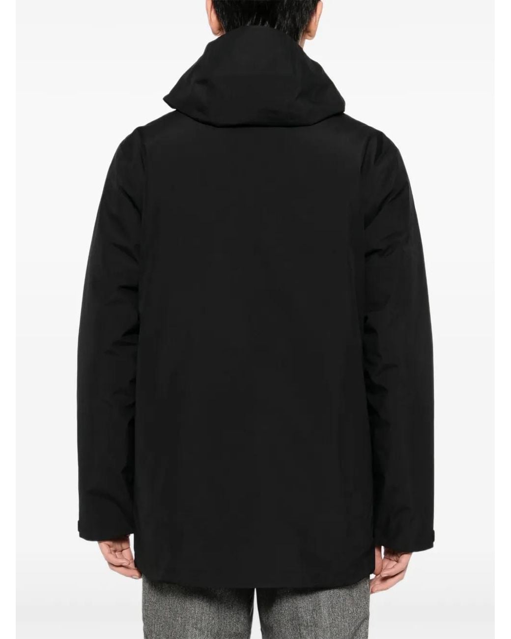 Lacoste Black Water-Repellent Padded Parka for men