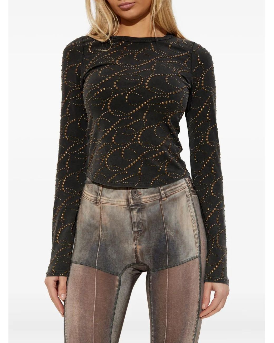 KNWLS Black Cally Studded Top