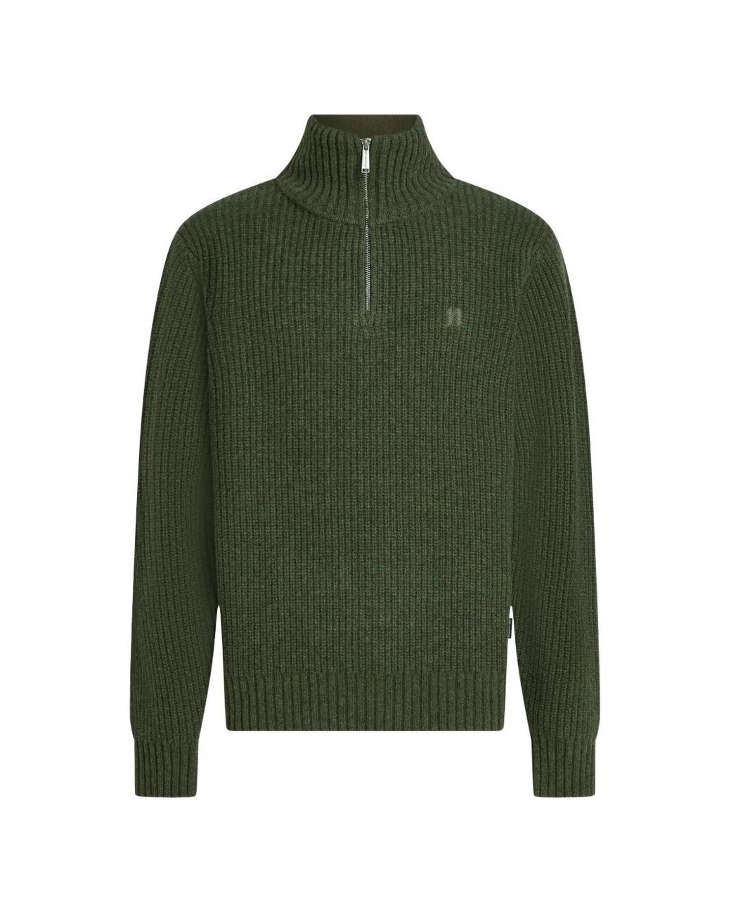 Karl Lagerfeld Green Half-Zip Turtleneck Sweater for men