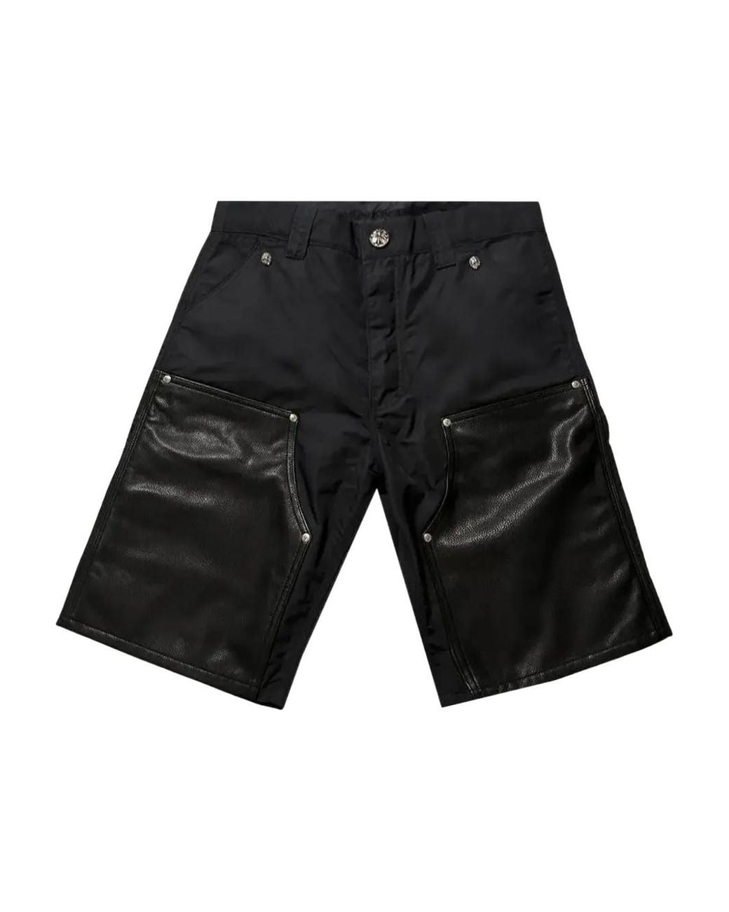 Chrome Hearts Black Knee Carpenter Shorts for men