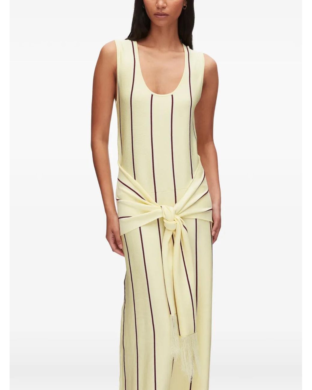 3.1 Phillip Lim Metallic Striped Tie-Waist Midi Dress
