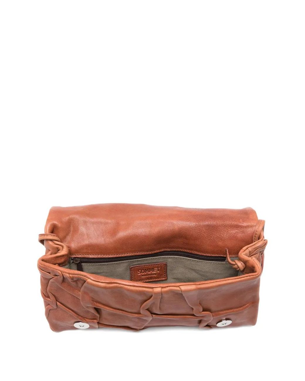 SOMMET Brown Pochette Soffietta En Cuir