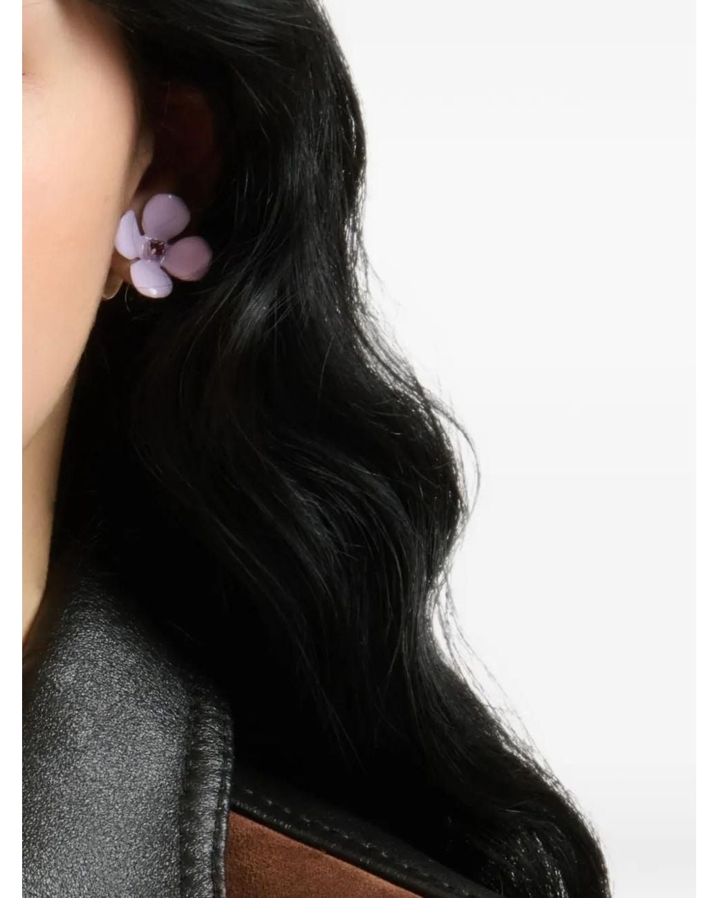 Marni Black Enamel Daisy Stud Earrings