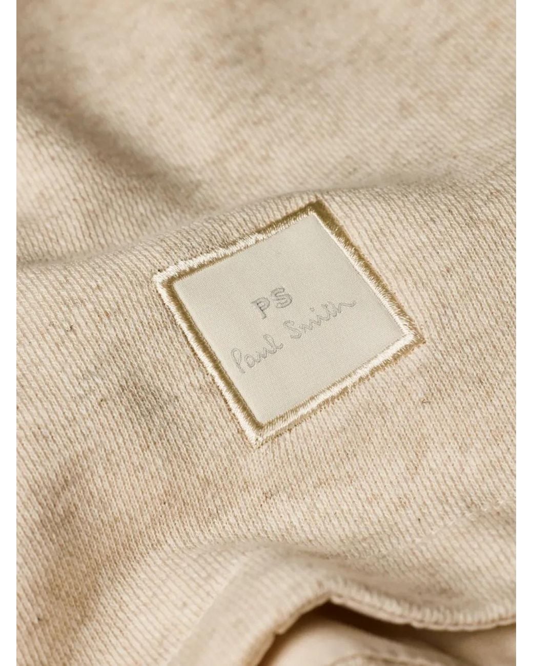 Paul Smith Natural Zipped Patch-Pocket Polo Shirt for men