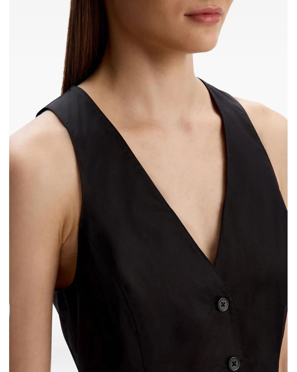 12 STOREEZ Black Button-Fastening Dress
