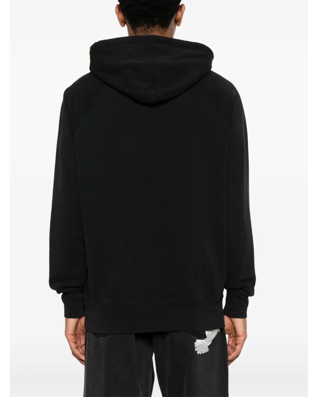 3.PARADIS Black Crystal-Logo Hoodie for men