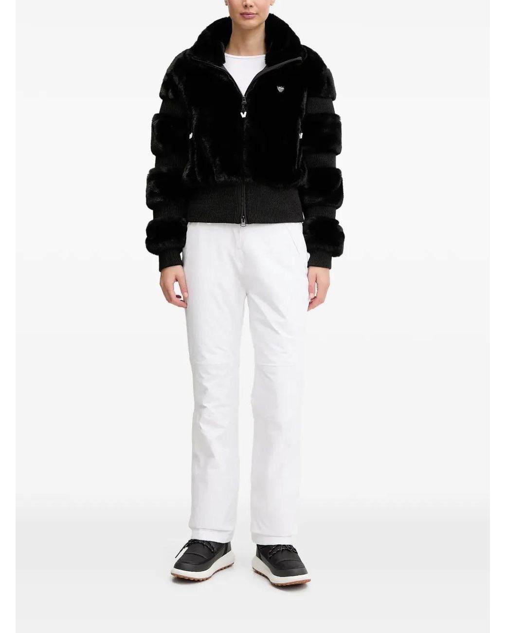EA7 White Logo-Detail Ski Pants