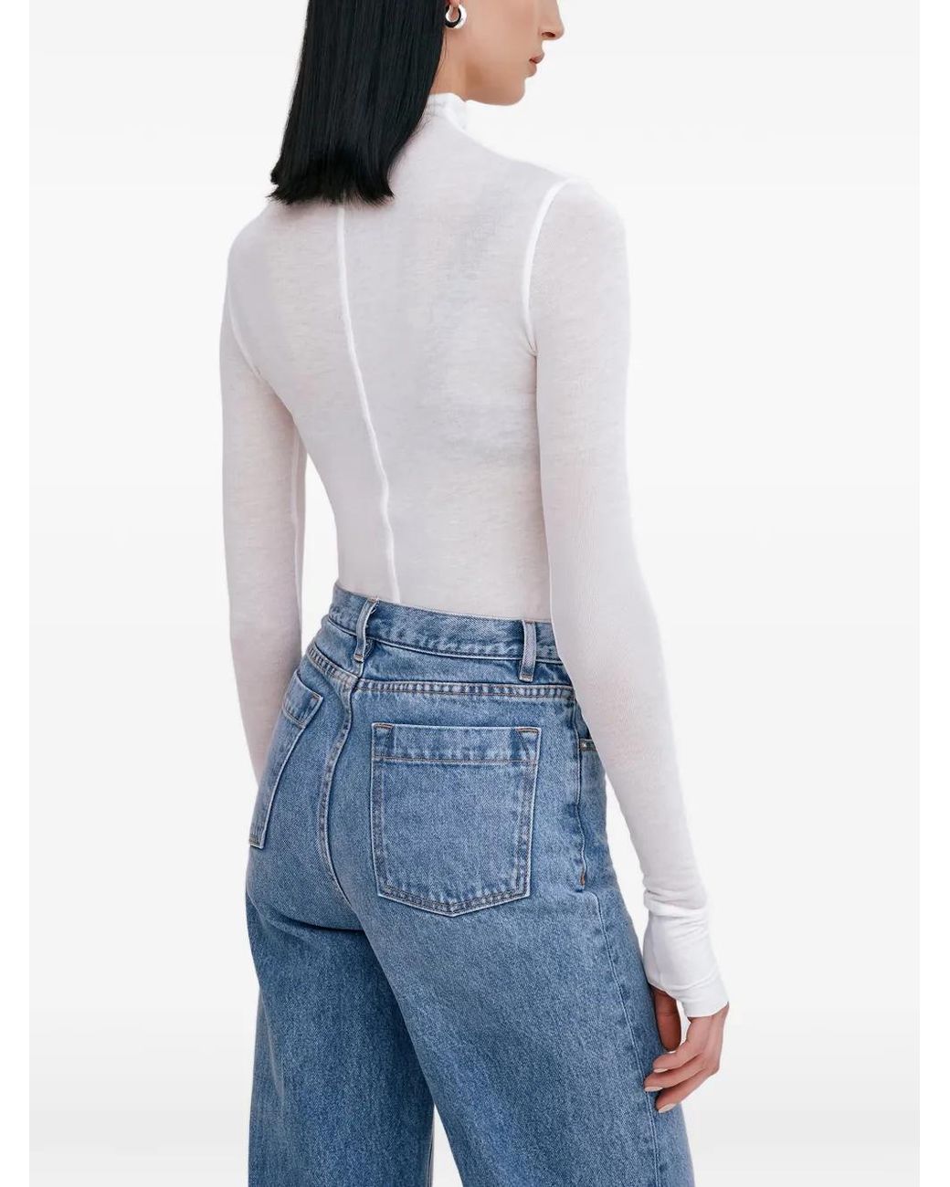 MARCELLA White Alicia Turtleneck Top