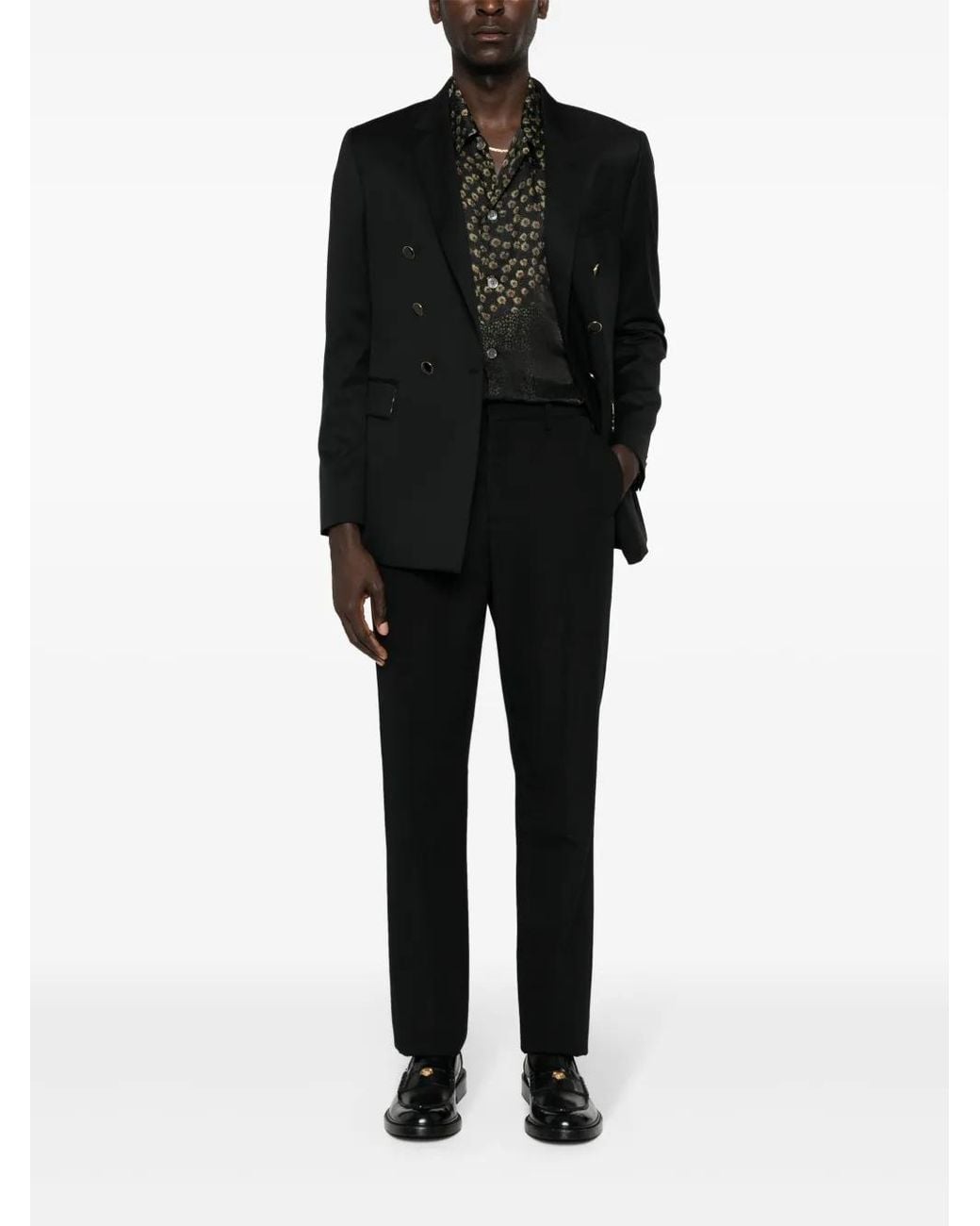Eraldo Black Double-Breasted Blazer for men