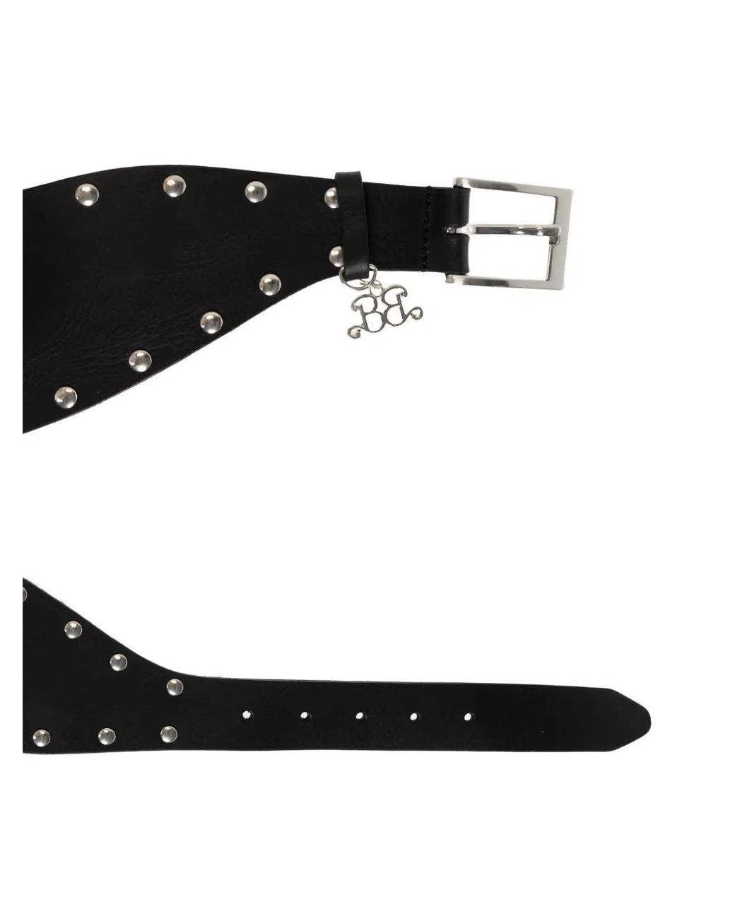Gestuz Black Studded Leather Belt