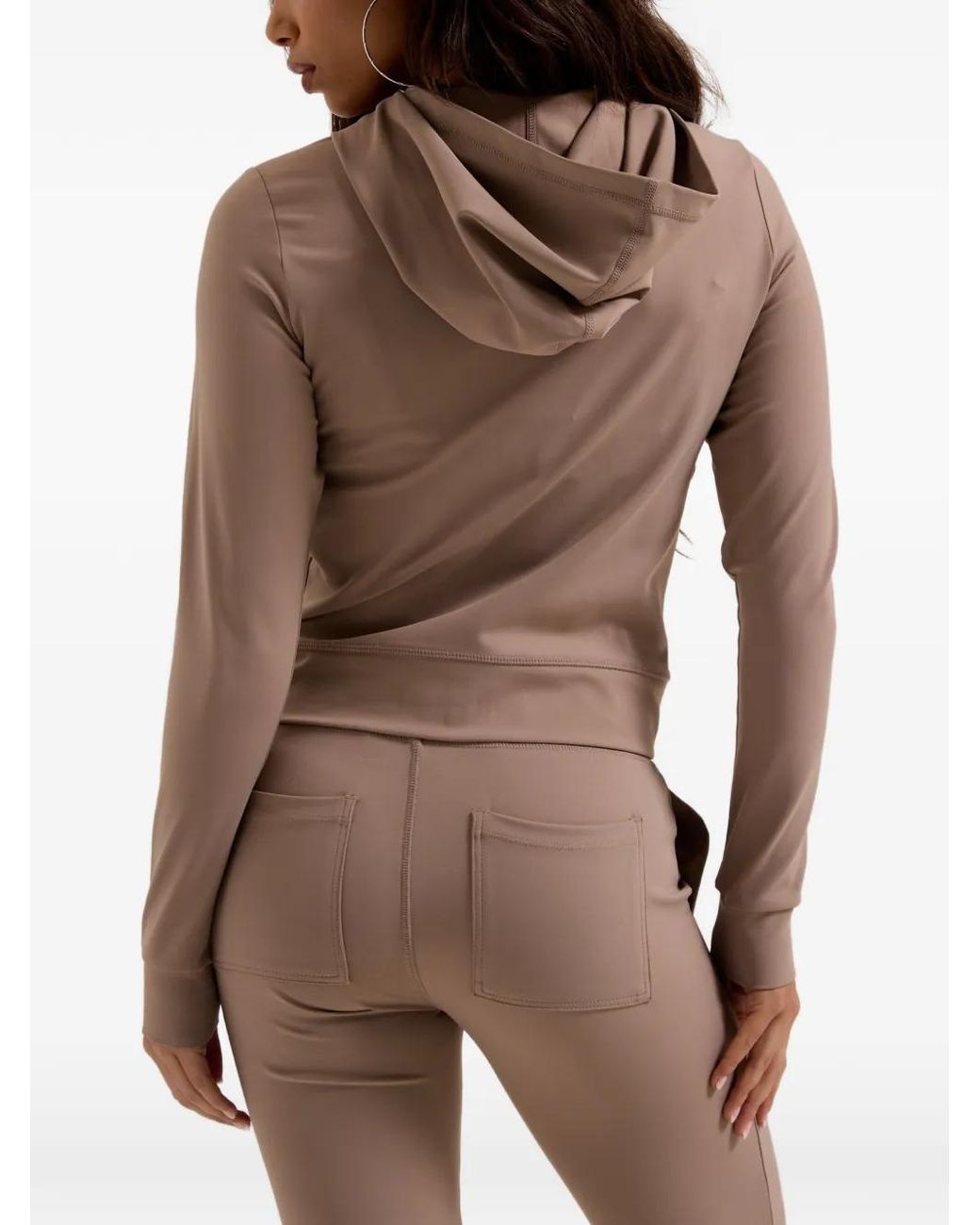 Juicy Couture Natural Peached Active Zip-Up Fitted Hoodie