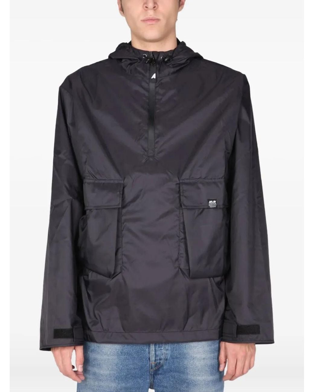 ArkAir Black Half-Zip Front-Pockets Jacket for men