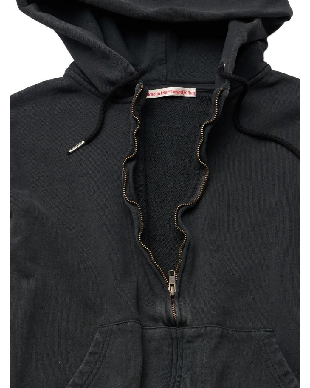 Stockholm Surfboard Club Black Logo-Print Zip-Up Hoodie