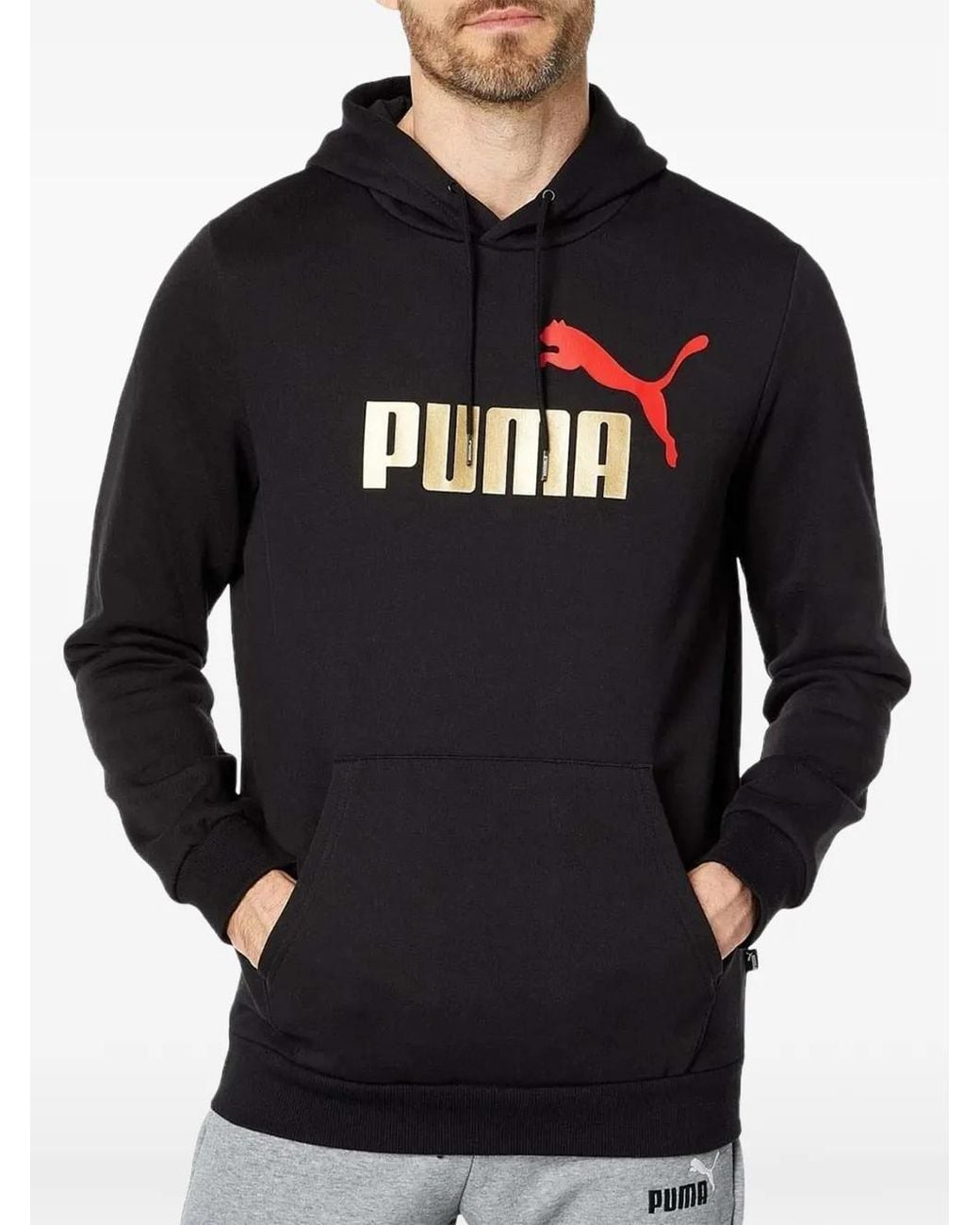 PUMA Blue Big Logo Fleece T-Shirt for men