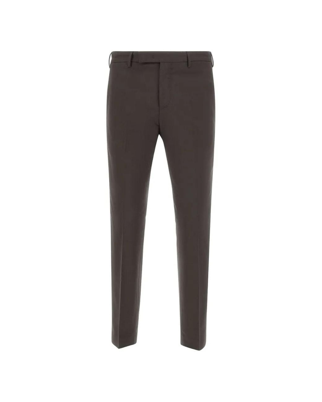 PT Torino Gray Welt Straight Trousers for men
