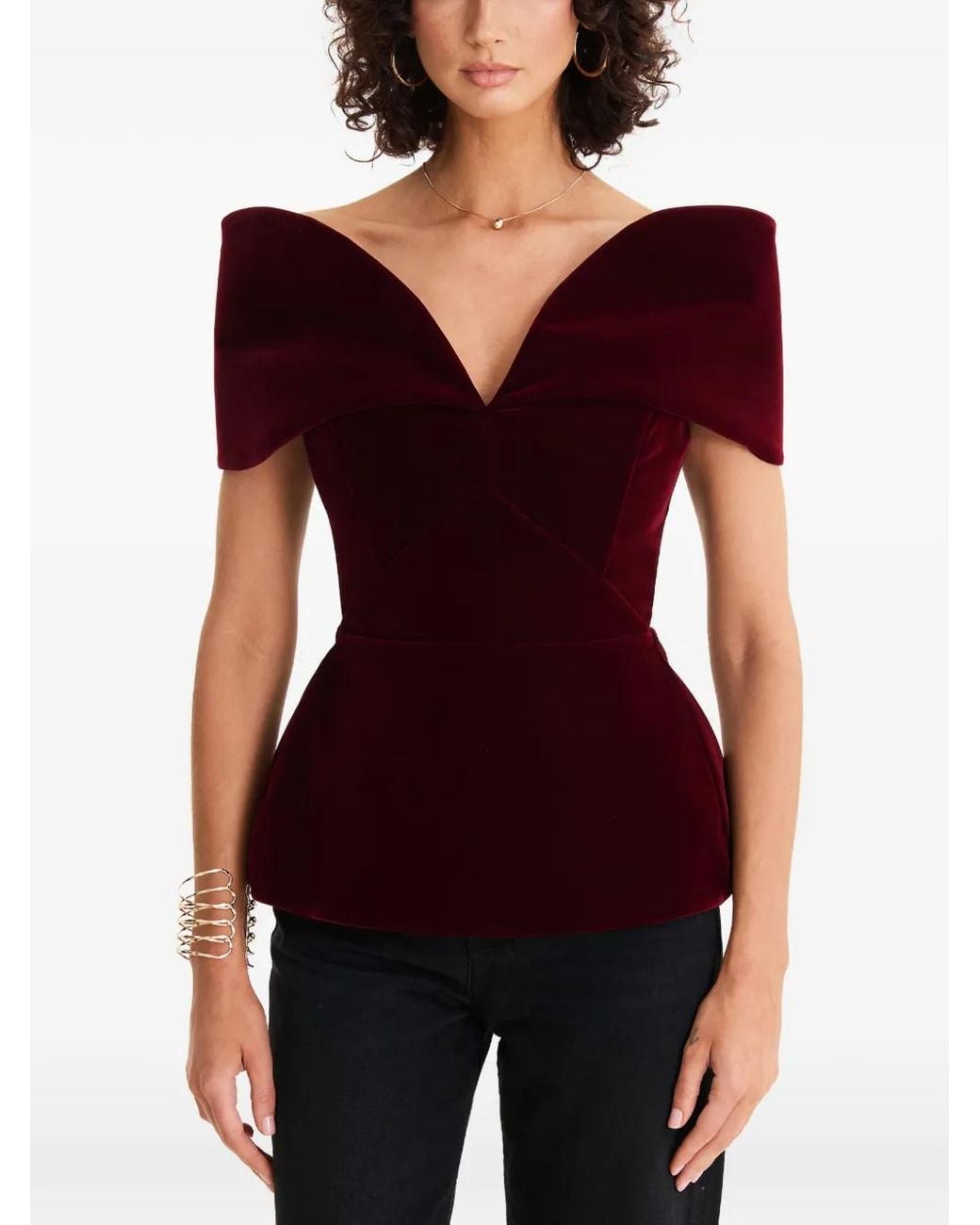 MOOS STUDIO Velvet-Textured Top