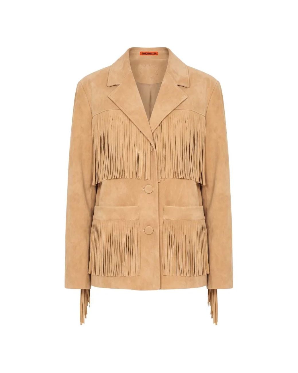 Simon Miller Natural Mabel Fringe-Trimmed Jacket