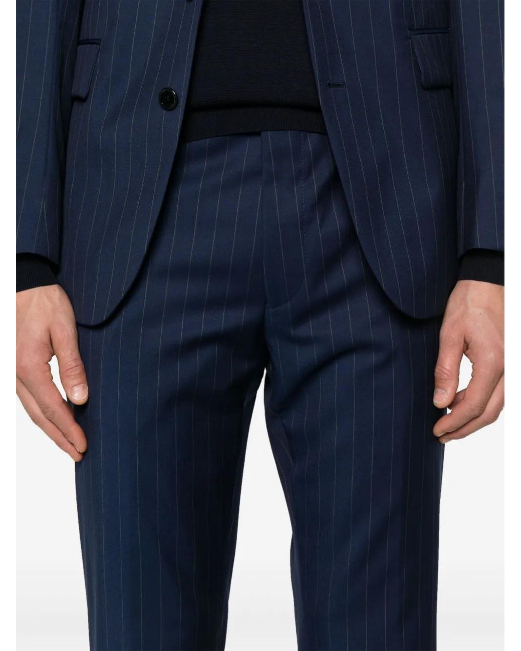 Fursac Blue Pinstriped Suit for men