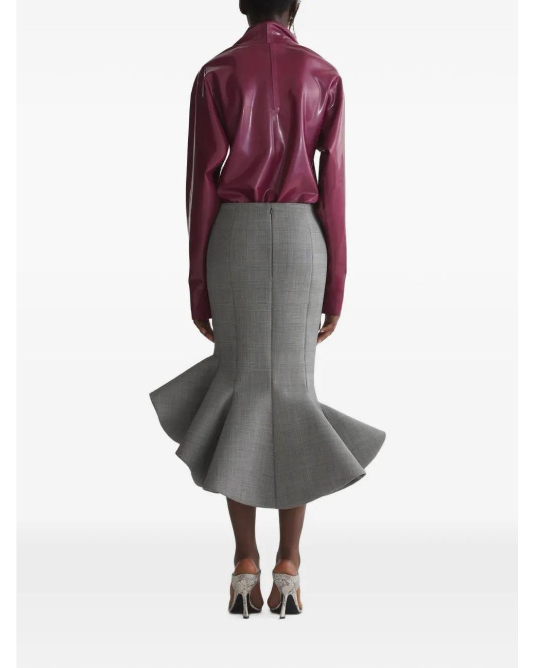 Mugler Rok Met Ruches in het Gray