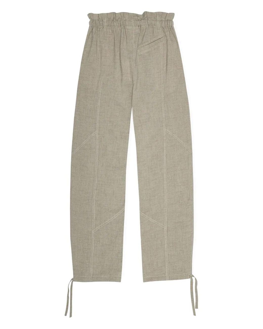 Ganni White Elasticated Waist Trousers