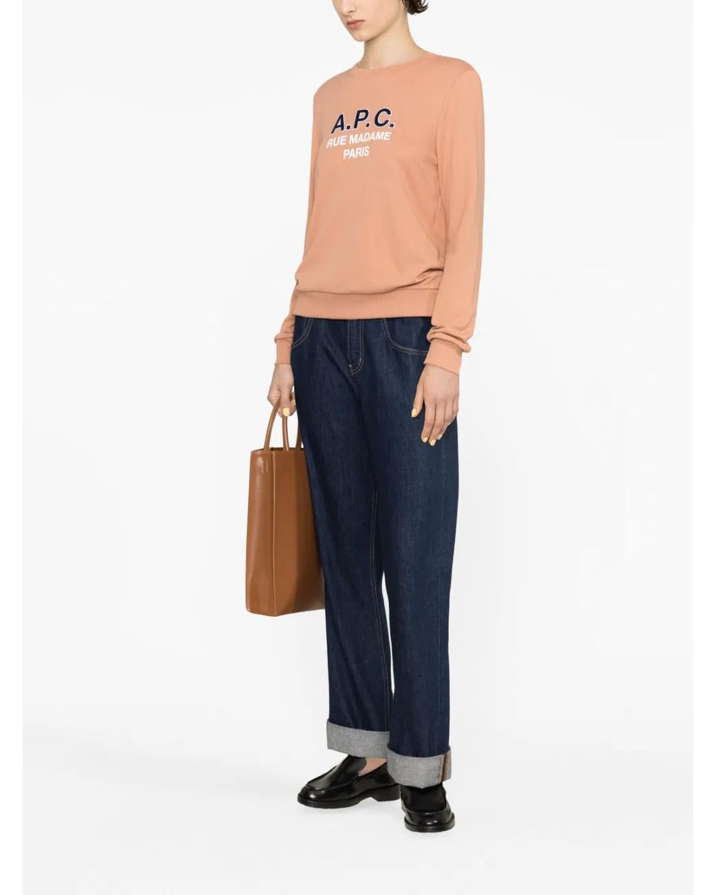 A.P.C. Pink Madame Logo-Print Cotton Sweatshirt