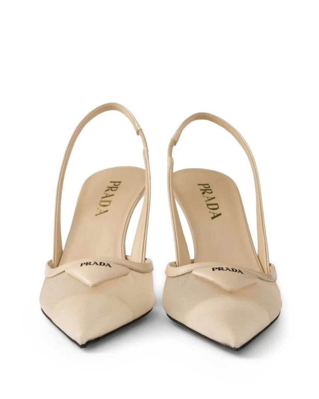 Prada Natural Slingback-Pumps 75Mm