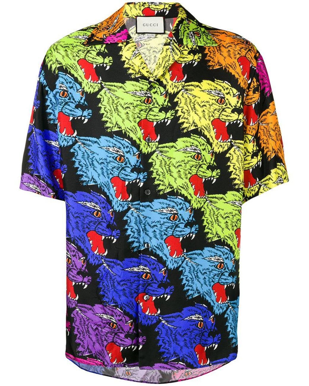Gucci Panther Face Bowling Shirt in Blue for Men | Lyst Canada
