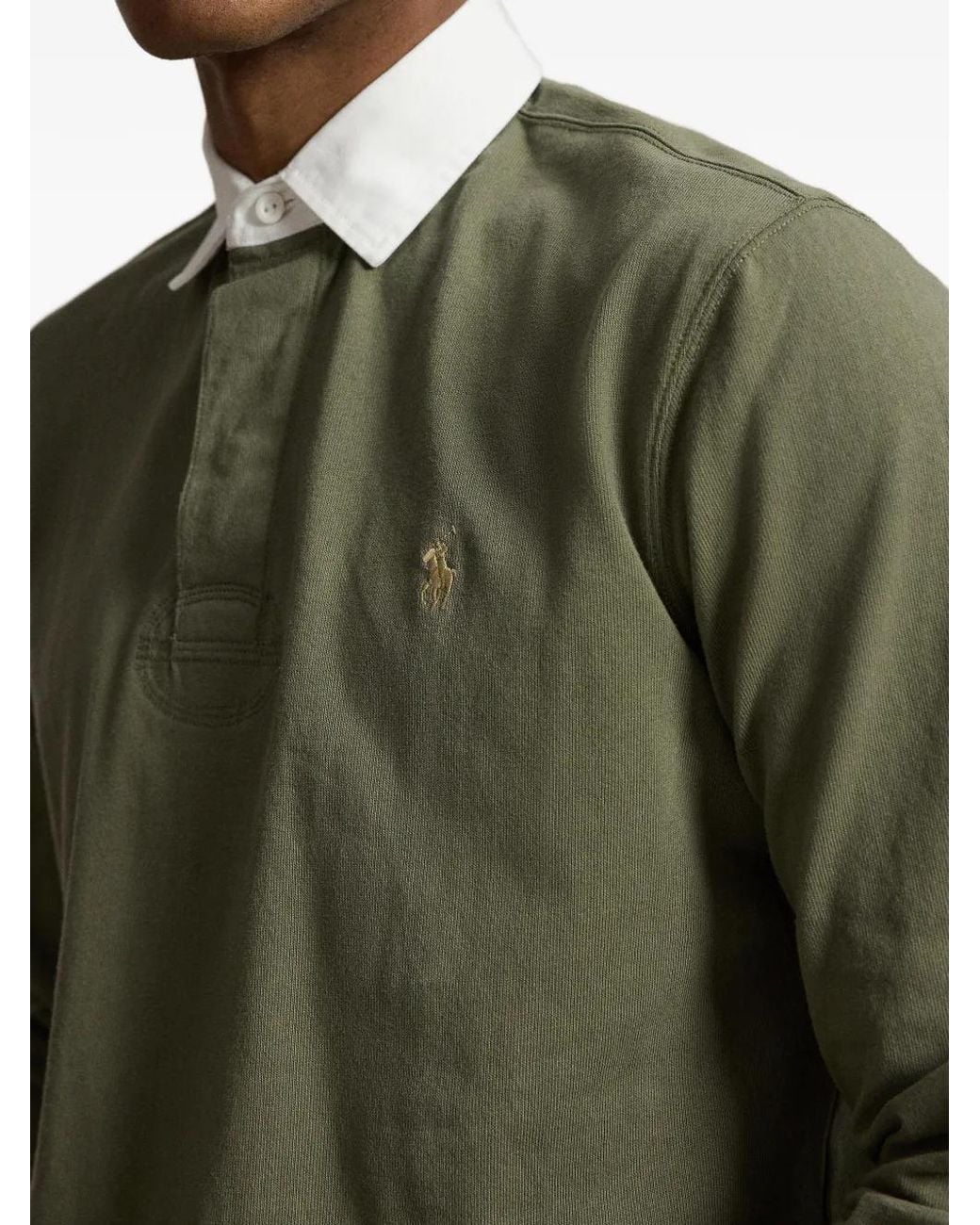 Polo Ralph Lauren Green Iconic Pony-Embroidered Rugby Polo Shirt for men