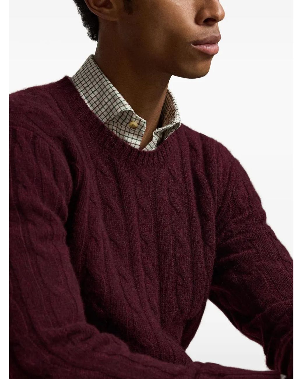 Polo Ralph Lauren Purple Cable-Knit Cashmere Sweater for men